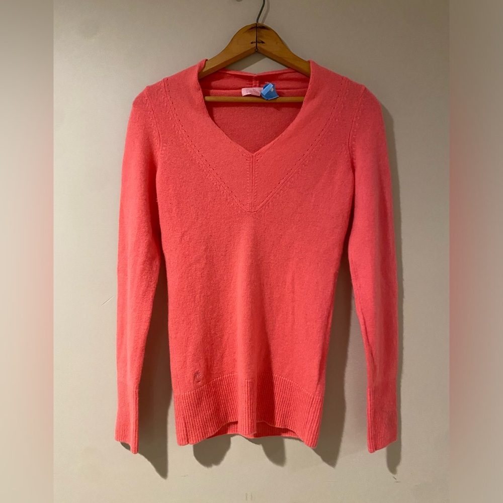 Lilly Pulitzer Cashmere Pink V-Neck Sweater
